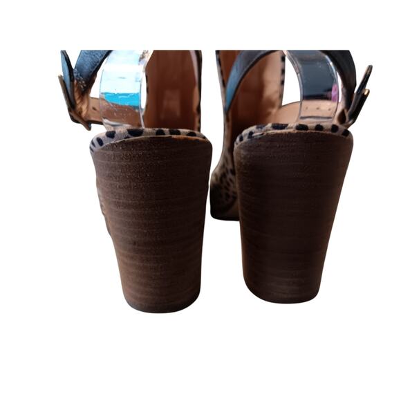 ccocci sling back leopard print Joel  heels shoes size 10 - Picture 6 of 7